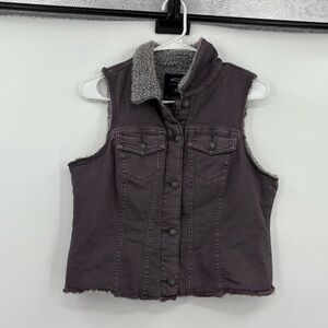 Silver jean lined vest purple medium